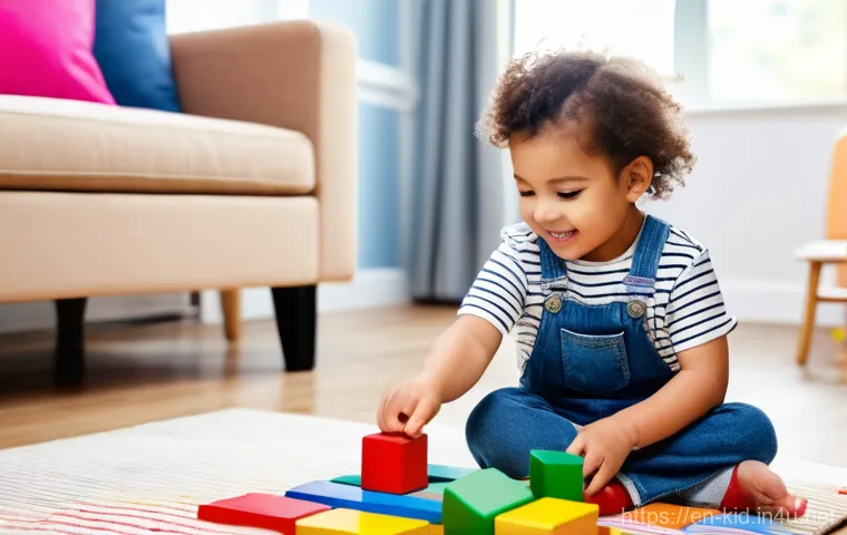 영유아 수학 교육 - **Prompt:** A vibrant, high-definition photograph of a cheerful 4-year-old child (ambiguous gender, ...