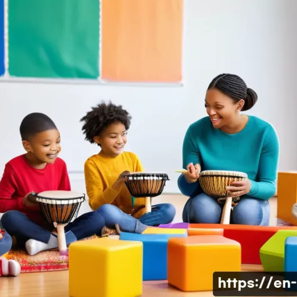 유아기 다중지능 이론 - A diverse group of young children playing collaboratively in a bright, colorful classroom filled wit...