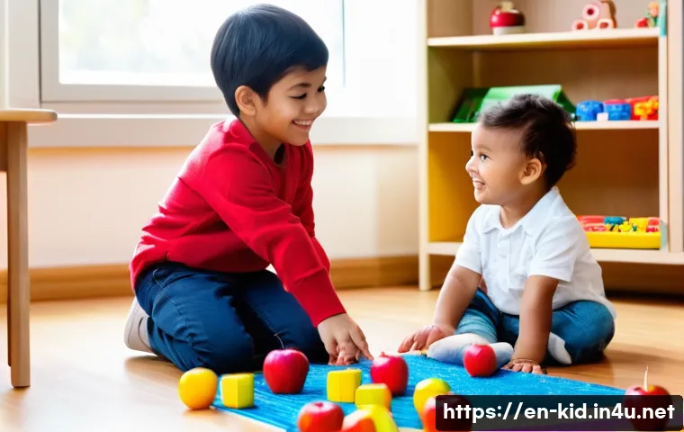 유아기 수 개념 형성 - A cozy early childhood classroom scene featuring a diverse group of toddlers around 3 to 4 years old...